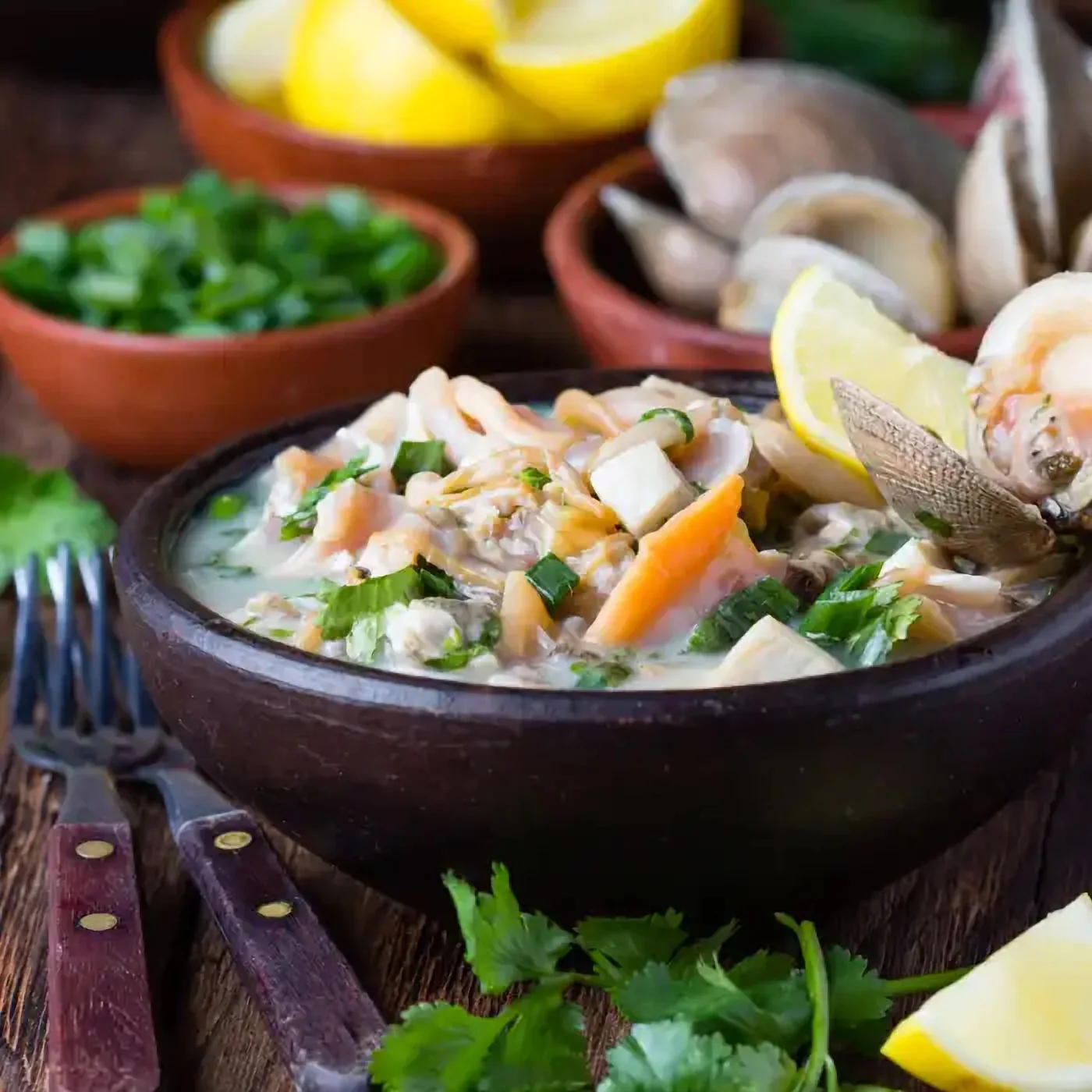 Un bol de ceviche frais au citron vert et à la coriandre